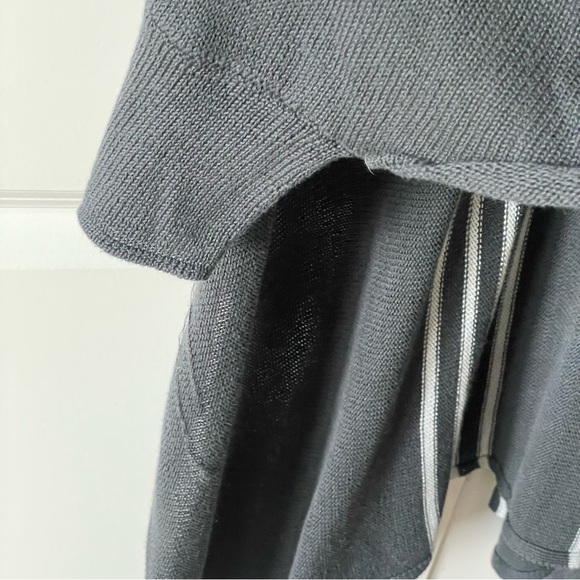 Wooden Ships Open Front Gray and White Stripped Cardigan - Picture 4 of 8